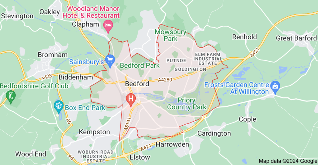 Locksmith Bedford - Map of Area